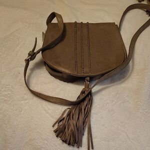 Cato Taupe Crossbody Bag with Tassel